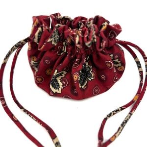 Vera Bradley Indiana Red‎ Coin Jewelry Pouch Vintage Made In USA Travel Pouch